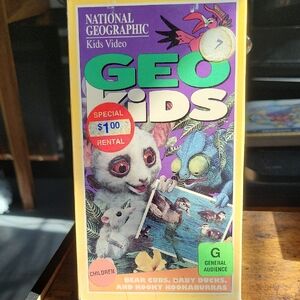 National Geographic Geo Kids VHS Video with Purple and Green Cover